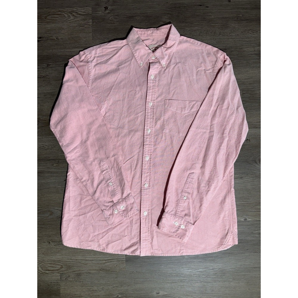 Brooks Brothers Red Fleece Oxford Shirt Men's Large Pink Button Down Cotton